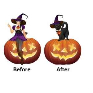 Transforming Pumpkin Witch